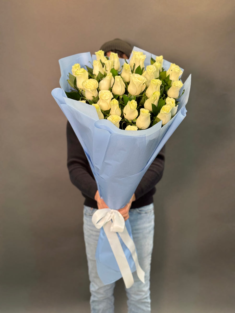 91. White 31 Roses bouquet – FioriFlower | Fiori Flowers Brooklyn