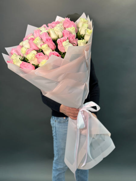 pink lilies and white roses bouquet 41. 51 Light pink and White Roses mix. – FioriFlower | Fiori Flowers Brooklyn | Queens