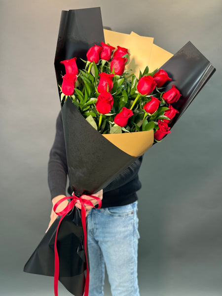 #12. Bouquet of 15 Red Roses.