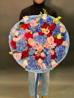#39. Happy Red and Blue Combo Bouquet.