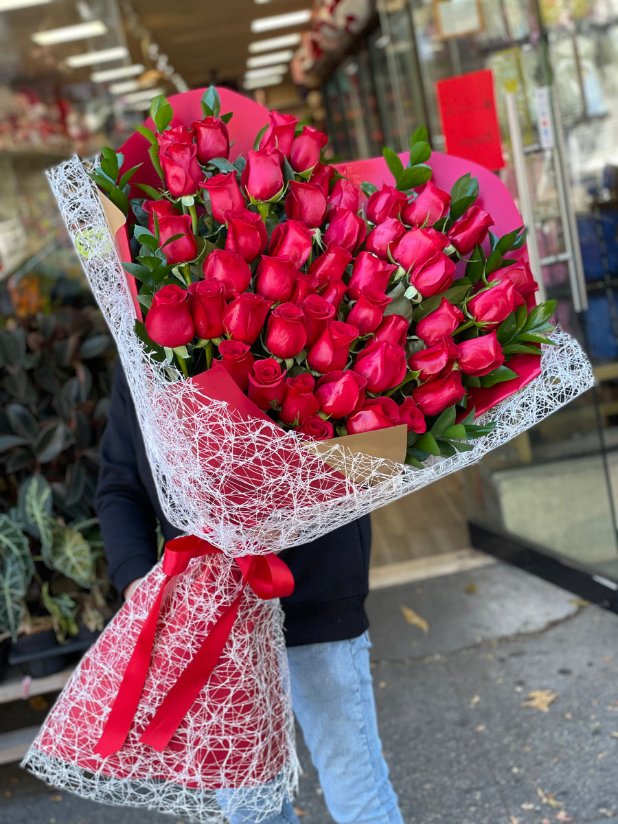 48.Heart Red Bouquet FioriFlower Fiori Flowers Brooklyn Queens